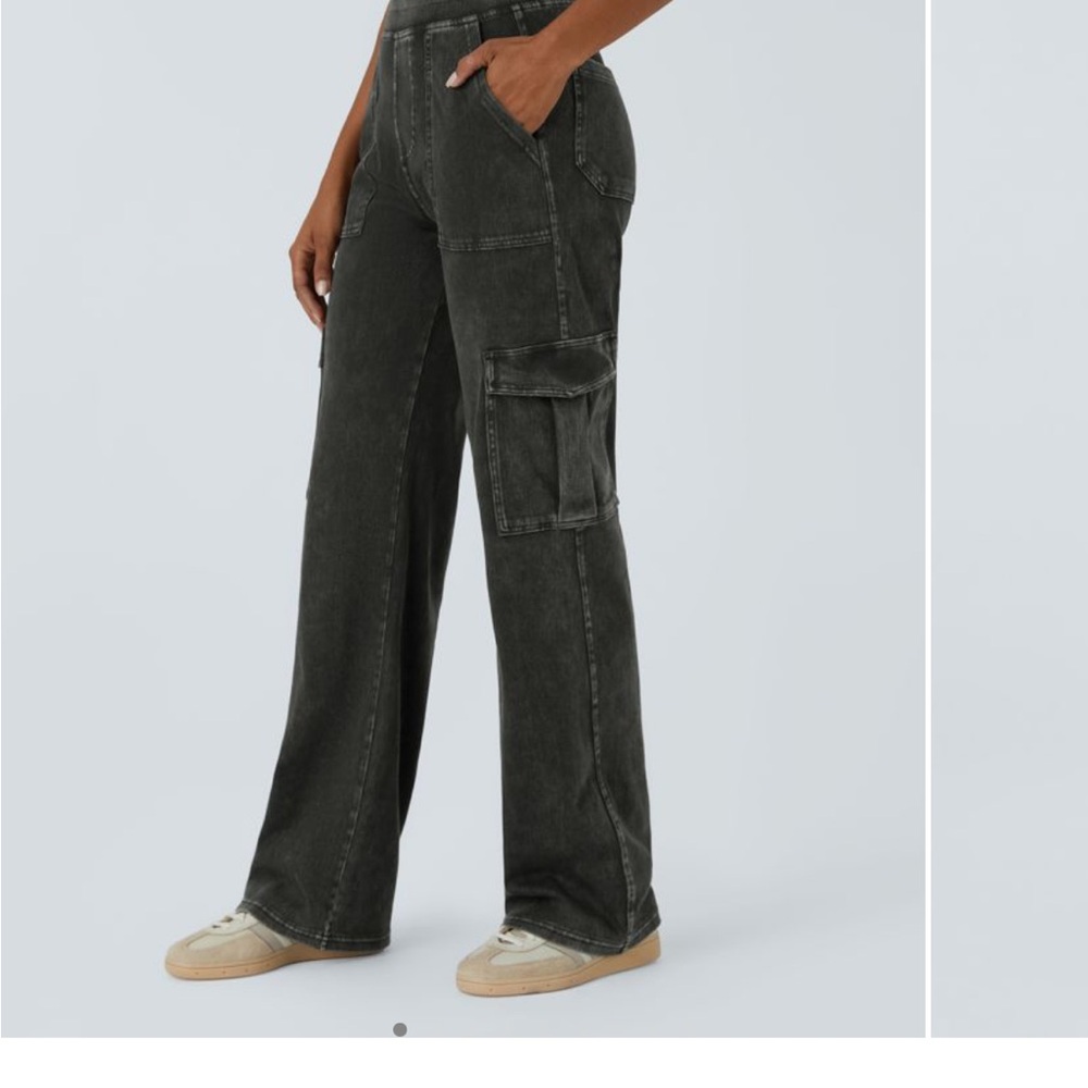 HALARA Wide Leg Cargo Pants - Dark Gray